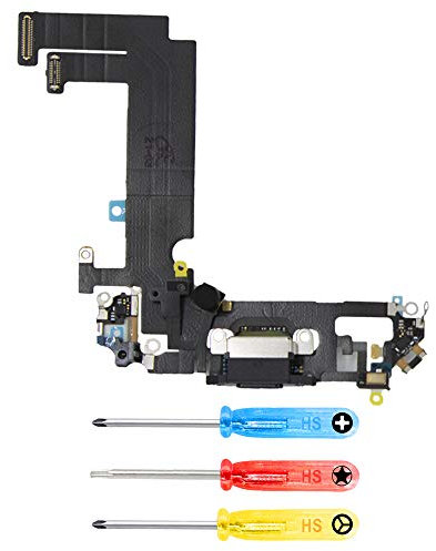 MMOBIEL Dock Connector Compatible with iPhone 12 Mini 2020 - Charging Port Flex Cable - Headphone Port/Microphone/Antenna Replacement - Incl. Screwdrivers - Black