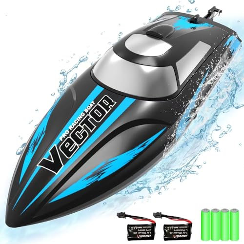 VOLANTEXRC Bateau Télécommandé, 2,4 GHz Haute Vitesse Bateau RC avec Alarme de Batterie Faible pour Enfant Adultes (795-3)