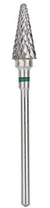 Nail Drill Bit, Tungsten Steel Nail Art Manicure Drill Bit, Electric Pedicure Manicure Grinding Head Cone Nail Drill Bit for Manicure Pedicure Salon Home Personal Use(Green label)
