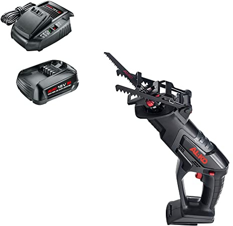 AL-KO Akku-Handsäge PS 1815, 18 V Li-Ion (Akku und Ladegerät im Lieferumfang), 15 cm Schnittstärke, Hubzahl 2500 pro Min., mit LED Arbeitsleuchte