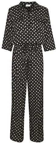 KAFFE Damen Jumpsuit mit 3/4 Sleeves Wide Legs