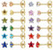 12 Paar chirurgische Edelstahl-Ohrstecker, 18K vergoldet Silber Stern Herz Teardrop Quadrat Cubic Zirkonia Birthstone Ohrstecker Set (Gold star 4mm)