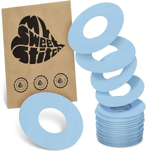 MySweetStitch 25 Ringpatches für FreeStyle Libre 2/Select rund Ice Blue | Stabilisiert ablösende Ränder, Mitte bleibt frei, wasserfest und flexibel, bis zu 15 Tage Halt
