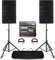 Power Dynamics PD415A Active PA System Package - 15-Inch Bi-Amplified Speakers, PDM-T804 Stage Mixer with DSP, Bluetooth, USB Interface for Band & Church Live Sound Setup