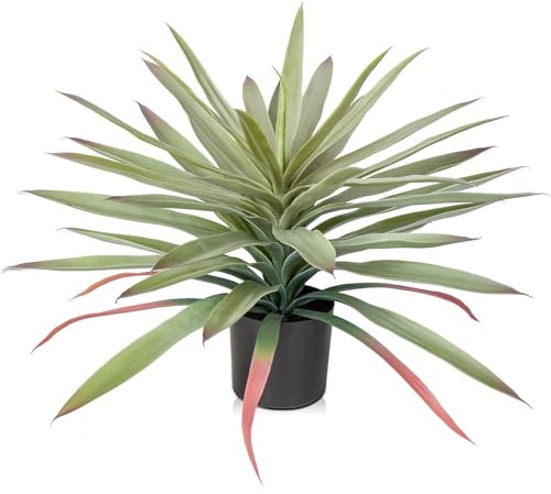 Briful Fake Plants Large Artificial Agave Plants in Pot, 44cm Decorative Artificial Indoor Plants Agave Green Plants Faux Plants for Home Office Decor
