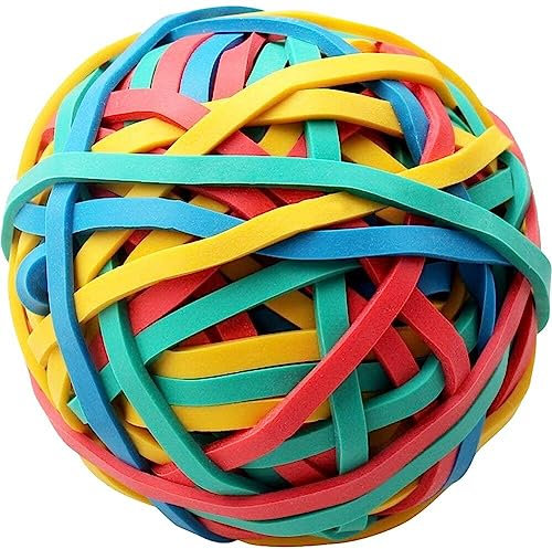 Colorful Rubber Band Ball, Assorted Color Rubber Bands Stretchable Rubber Band Balls, Stationery Holder Band Loops for Arts Crafts Document Office Supplies Organizing