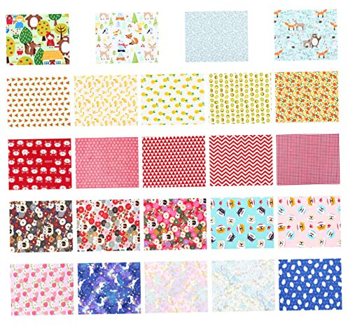 EXCEART 26 Stück Bedruckter Patchwork-Nähstoff Weihnachtssteppstoff Stoff Patchwork-Baumwollperkal-Blätter Bulk-Stoff Baumwollstoff Quilt-Blumen-Baumwollstoff Quilt-Baumwollstoff