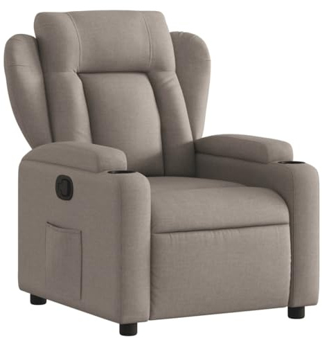 vidaXL Sillón reclinable de Tela Gris Taupe