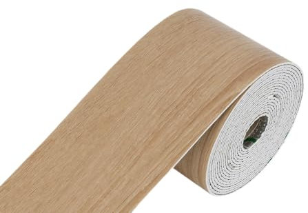 IGTOPS Battiscopa morbida, autoadesiva, flessibile, larghezza 10 cm, in PVC, impermeabile, decorazione autoadesiva (10 cm x 10 m, rovere giallo)