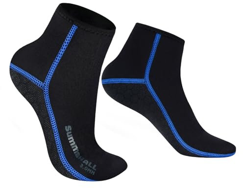 Summshall 3mm Neoprensocken für Damen und Herren, Warm Halten Neopren Socken Anti-Rutsch-Sohle Neoprensocken Langlebigkeit für Wassersport