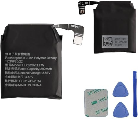 E-yiiviil HB522025EFW Batterie de rechange compatible avec Huawei Watch GT 3 42 mm 292 mAh avec outils