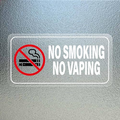 YIKIADA 10 Pack No Smoking No Vaping Stickers Vinyl Self-Adhesive 10 × 5 CM Waterproof Warning Prohibition Sign for Vehicles Office Windows Doors