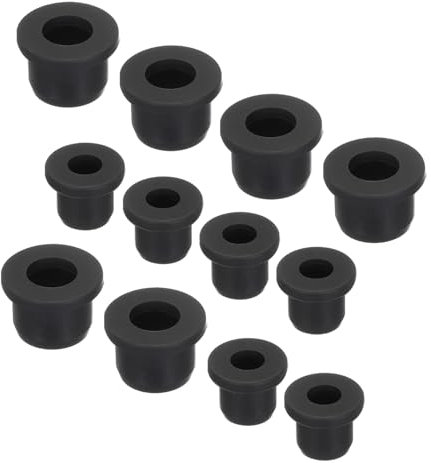 sourcing map T Shape Rubber Grommet Mount Dia 10mm/14mm,ID 6mm/9mm Black Seal Protection Cable Grommets Flexible for Cable Pipe