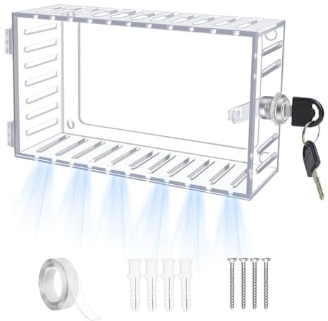QUTHZZHY Termostato Universal Lockbox Caja de Termostato 18,3 * 11,7 cm Caja de Bloqueo de Termostato con Cerradura y Llave Cubierta Termostática per la Maggior Parte dei Termostati sul Mercato