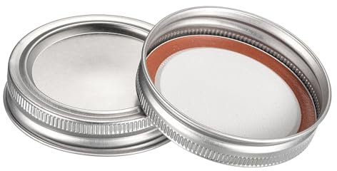 sourcing map Canning Lids, 12 Sets - Tinplate Split-Type Mason Jar Lids and Bands Regular Mouth Leak Proof Fits Storage Cover (Silver)