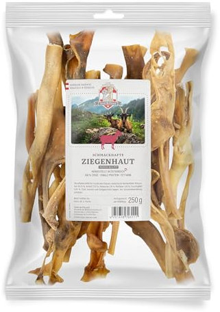 SISSI & FRANZ Ziegenhaut, 250 g, ganz besonderer Leckerbissen für Hunde Aller Rassen und Größen, auch geeignet für Allergiker