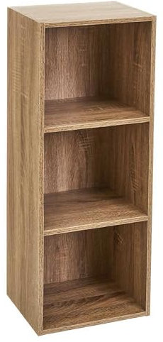 spot on dealz® 3 Cube Storage Unit Small Bookcase Wooden Storage Cabinets Book Shelf Shelves Bookcases and Shelving Units Display Furniture Indoor Living Room Decor Oak