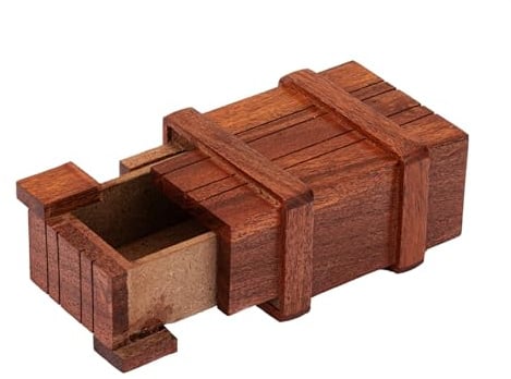 NKlaus Aufbewahrungsbox geheime Kiste aus Holz, 10x7x5cm, Retro, 1 Stück | Maritime Dekoration im Vintage-Stil
