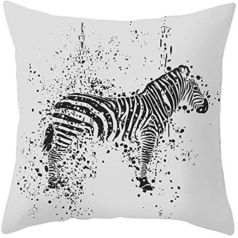 Ethereval Leinen Kissenbezüge Gartenmöbel Kissenbezug Setmei Zebra Schwarzgrau Kissenbezügegarten Kissenbezug XL Premiumtouch-Kissenbezüge 45x45cm