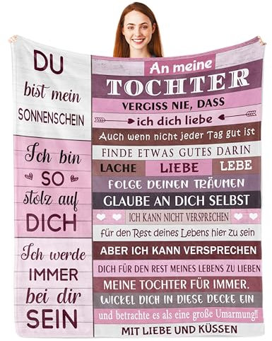 Parcae Meine Tochter Geschenke von Mama, Geschenk für Tochter, Geschenk zum 18 Geburtstag Mädchen, Vater Tochter Geschenk, Decke 150x130CM