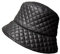 JAZTAKU Damen Winter Kunstpelz Fischerhut Schwarz Kariert Bucket Hat Warme Ledermütze, B1: Schwarzes Leder, M-L