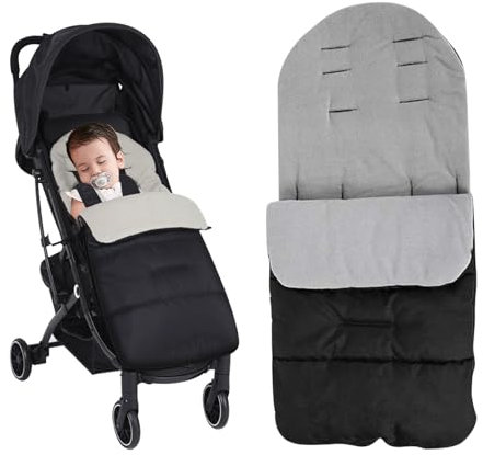 Saco de dormir para bebé de invierno, saco universal para silla de paseo Sacos de Abrigo para Carritos Saco de Dormir Universal para Bebé Antideslizante, Impermeable y Fría, Desmontable (gris)
