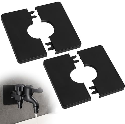 Cache-Tuyaux Carrés Autocollants en Plastique ABS, 2 Pièces Rosace Mitigeur Douche Carré Rosace Robinet Cache Tuyau pour Tuyau de 28mm de Diamètre pour Couvrir les Robinets et les Trous Dans les Murs
