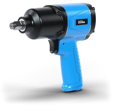 Güde Druckluft-Schlagschrauber-Set (Anschlussgewinde IG 1/4, 6 bar Pressdruck, 204 l/min Luftbed., 150/300/569 Nm max. Drehmoment, 580 Nm max. Lösedrehmoment, inkl. 10 Stecknüsse, Verlängerung etc.)