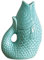 Vase Fische Boho Deko Feinsteinzeug Fülle Symbol Größe 12cm (Himmelblau)