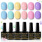 Shining She UV Nagellack Pastell, 6 Farben Frühling Sommer Macaron Gel Nagellack UV, Pastell Rosa Lila Blau Grün Gelb Gel Nail Polish Soak Off UV Lack für Anfänger Nail Art Salon, 8ML