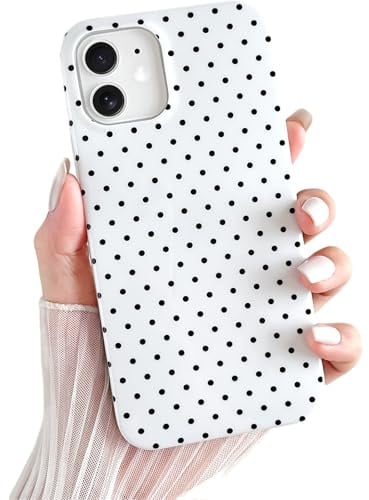 Yeddabox Schutzhülle für iPhone 11, niedlich, gepunktet, weiches TPU, schlank, stoßfest, für Damen und Mädchen, Weiß