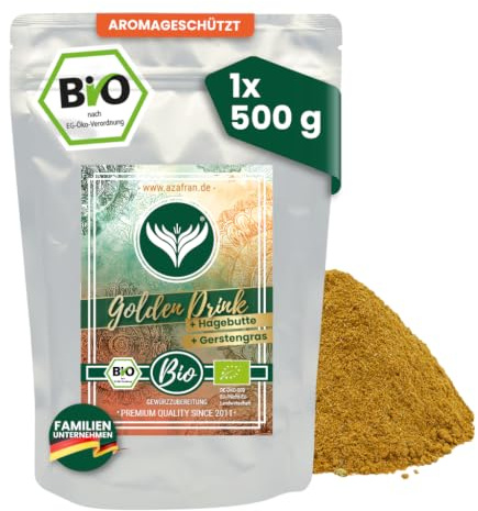 Azafran BIO Golden Drink PLUS 500g | Würzige Gewürzzubereitung für Goldene Milch & warme Getränke