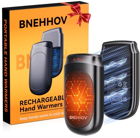 BNEHHOV Handwärmer Elektrisch 2 en 1, 6000 mAh Magnetischer Taschenwärmer Wiederverwendbar, 3 Heizstufen, Elektrischer Handwärmer USB Aufladbar, Kleinigkeiten