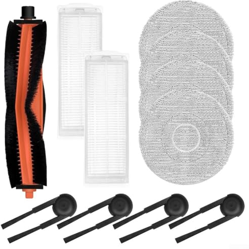 Paño de fregona con filtro de cepillo lateral principal, nailon, plástico, papel de filtro, microfibra, para Xiaomi Robot Vacuum S40 Pro / OV71GL (A)