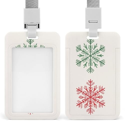 Jubonexis Porte-badge rétro vert rouge simple flocon de neige rétractable clip porte-cartes protecteur badge nom étiquette pour le travail, le bureau, le médecin, infirmière