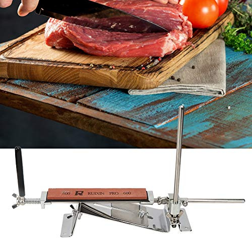 WGFOIP Aiguiseur de Couteaux Professionnel, Système D'affûtage à Angle Fixe avec 4 Pierres pour la Cuisine, Métal, 10 X 3,5 X 2,2 Pouces, pour Cuisine Familiale