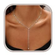 HARJJME Y Kette Gold Silber Damen 14K Vergoldete Lange Halskette Damen | 14K Vergoldete kette damen, modeschmuck kette lang, wasserfest lang halskette mit anhänger, geschenke für frauen mädchen