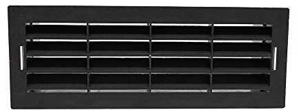 Kair Black Airbrick Grille with Surround for 204mm x 60mm Ducting | For dryer vents and cooker hoods and extractor fans, Suitable for bathroom and kitchen extraction