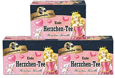 Goldmännchen Kindertee Herzchen-Tee, 20 einzeln versiegelte Teebeutel, 3er Pack (3 x 46 g)
