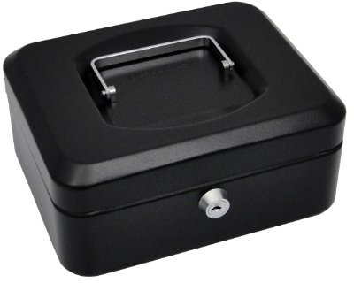 pavo 8011827 Geldkassette, schwarz, Maáe: (B)150 x (T)115 x (H)80 mm