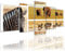 Wandbild - Afrika Collage II - Bild auf Leinwand - 200x80 cm 5 teilig - Leinwandbilder - Bilder als Leinwanddruck - Tierwelten - Fotocollage - afrikanische Tiere