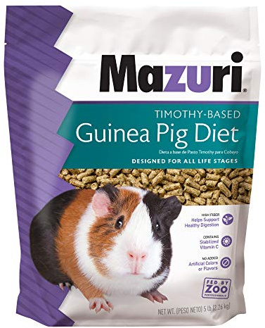 Mazuri® Timothy Hay-Based Guinea Pig Diet | Food for Guinea Pigs | 5 Pound (5 LB) Bag