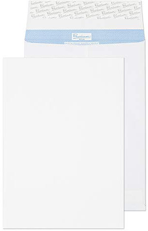 Premium Secure TR44070 Reißfeste Falten-Versandtasche Haftklebung Weiß B4 352 x 250 x 25 mm 125g/m² | 100 Stück