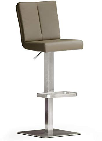 Robas Lund Barhocker mit Lehne Barstuhl Cappuccino drehbar 180 Grad, Hocker höhenverstellbar, PU BRU.NI
