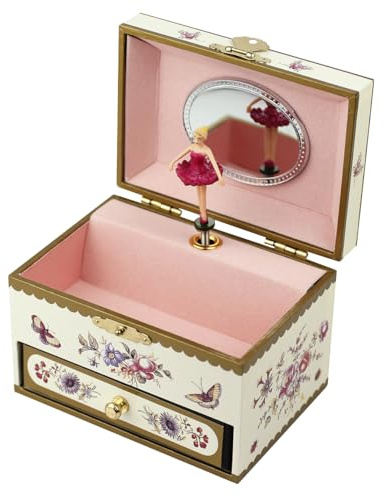Trousselier - Blumen - Musikschmuckdose - Spieluhr - Ideales Geschenk für junge Mädchen - Musik Romeo & Julia - Farbe gelb