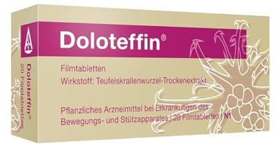 Gegen Gelenkschmerzen: Doloteffin - Hilft natürlich bei schmerzhaftem Gelenkverschleiß, wirkt entzündungshemmend, pflanzlicher Wirkstoff aus Teufelskrallenwurzel, 20 Stück