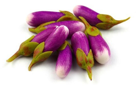 MyTinyWorld 5 x Dolls House Miniature Handmade Egg Plant/Aubergines