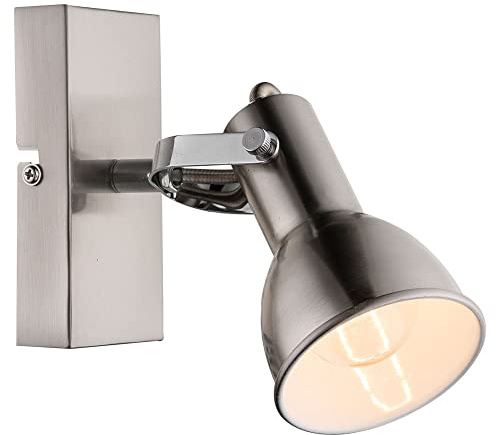 GLOBO Wand Leuchte Lampe Spot Beweglich Beleuchtung Metall Nickel Matt Schlaf Zimmer