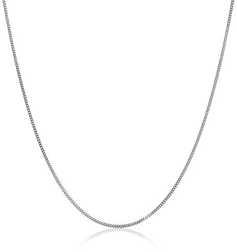 PRINS JEWELS Massive Panzerkette 18 Karat 750 Weißgold 1.2 mm breit Länge wählbar (45)