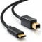 deleyCON 0,5m USB C Cable de Impresora (Para Impresoras, Escáneres, MIDI) Cable USB-C a USB-B, para Epson HP Samsung Canon Brother iPhone 16 15 Notebook Tablet PC MacBook
